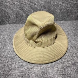 Dorfman Pacific Bucket Hat Cap Small Mens Beige Vented Fishing Mesh